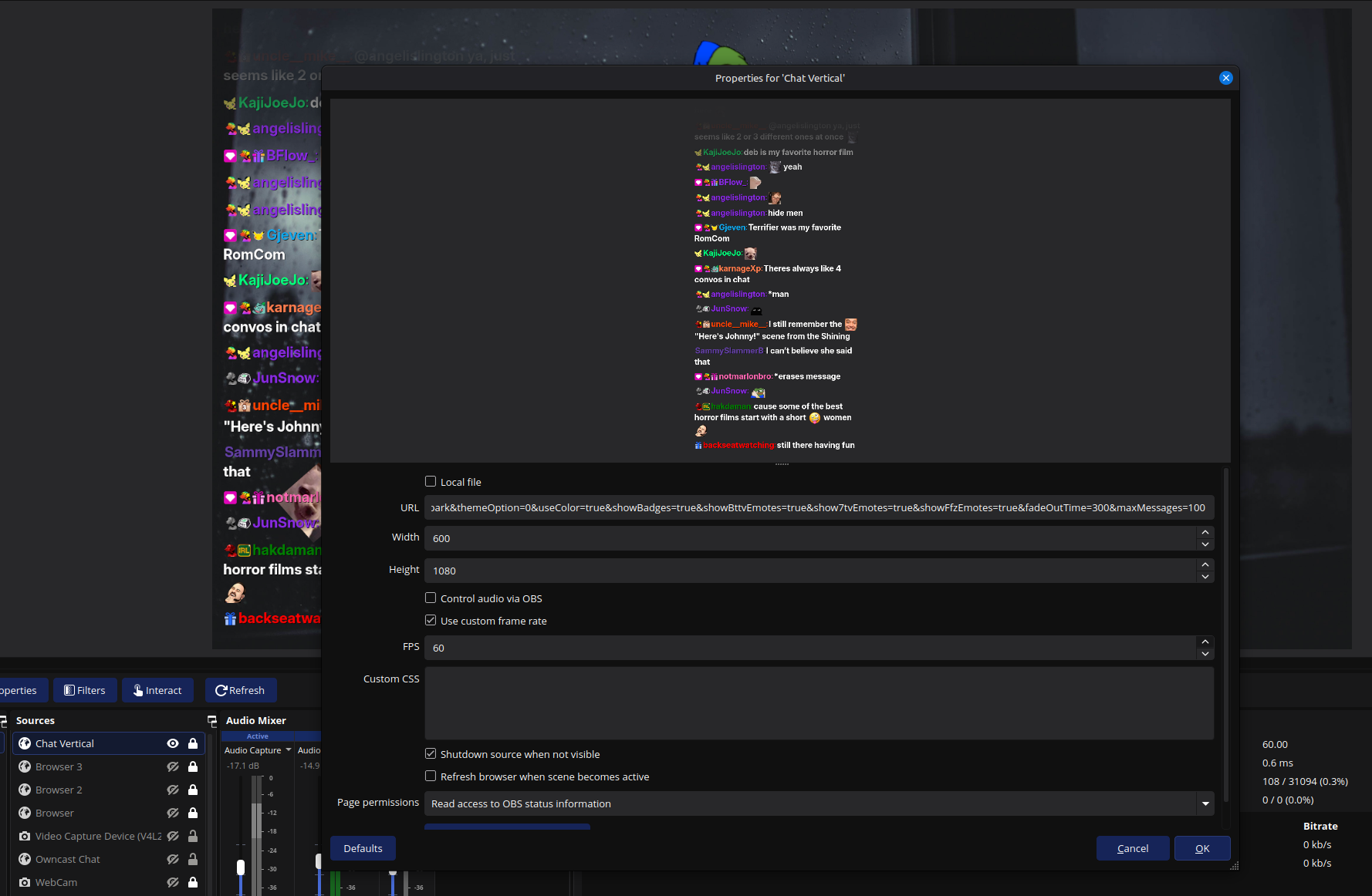 OBS stream setup