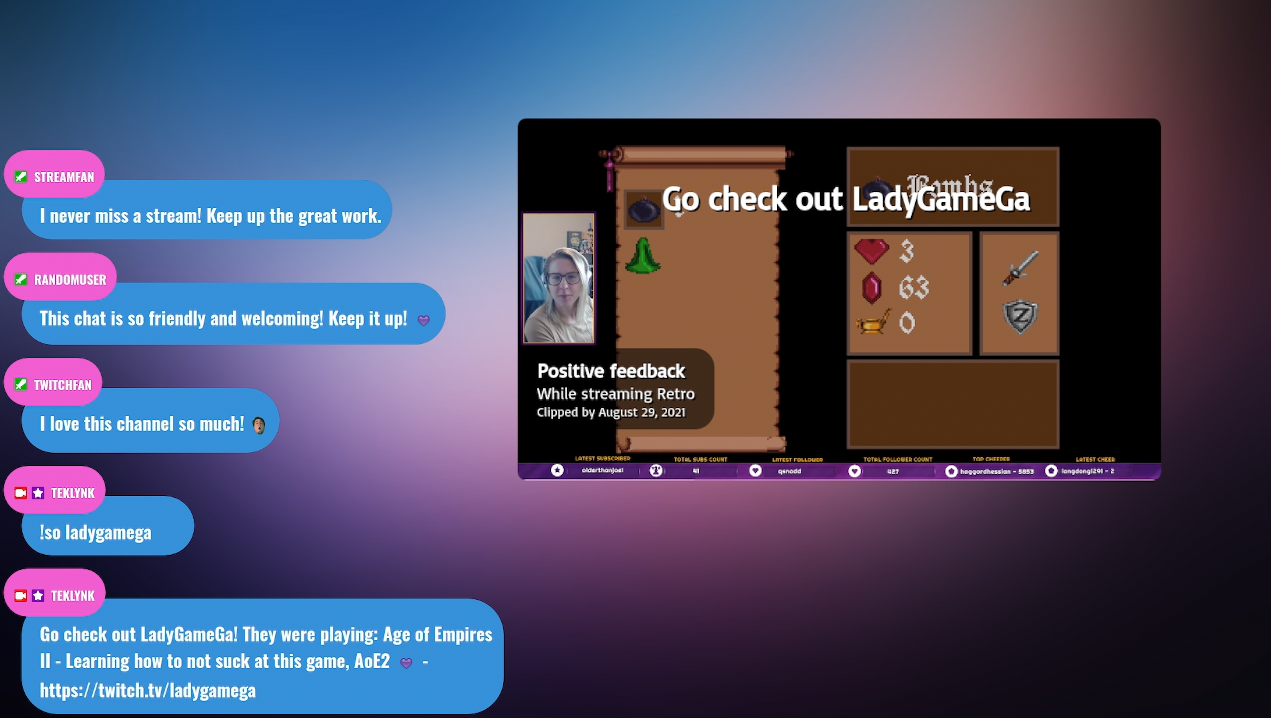 Twitch Shoutout overlay